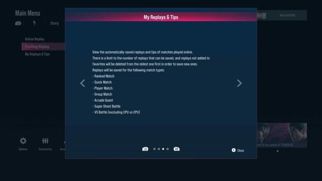 My Replays & Tips screenshot