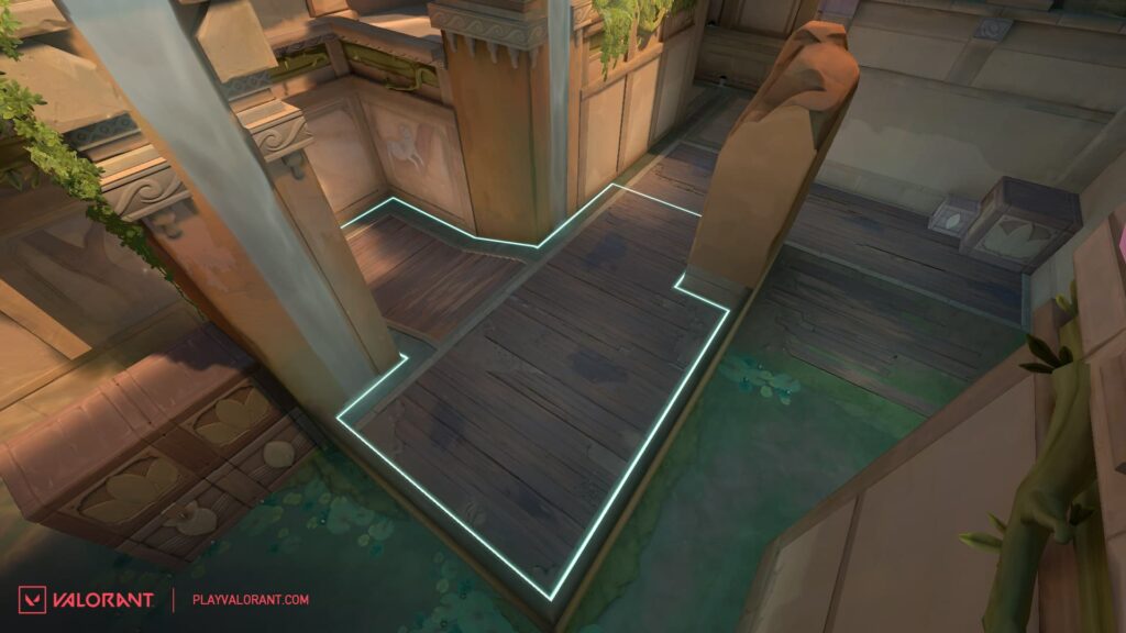 The after image of C Site on Lotus in VALORANT.