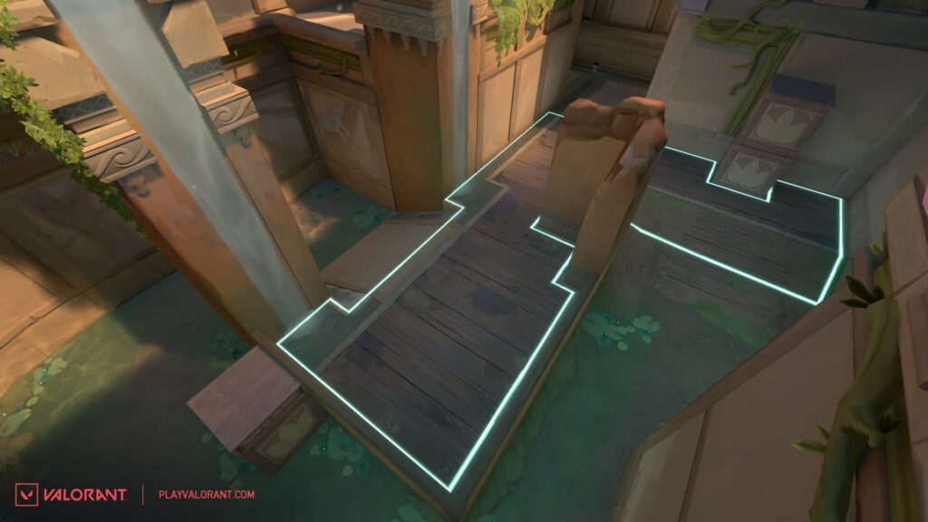 The before image of C Site on Lotus in VALORANT.