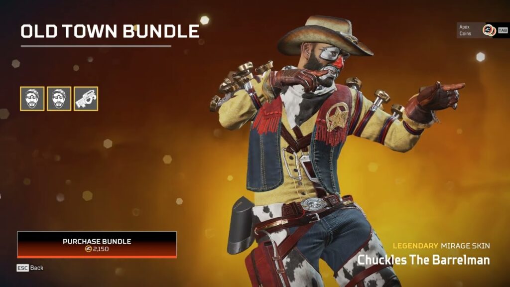 Mirage's Chuckles the Barrelman skin, which is one of the best Halloween Apex skins 