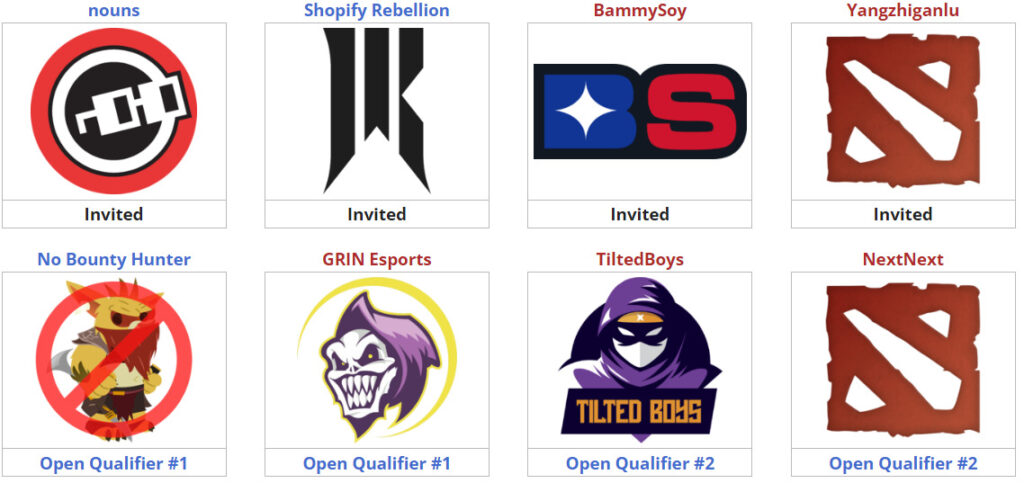 ESL One Birmingham Closed Qualifiers - NA teams (Image via Liquipedia)