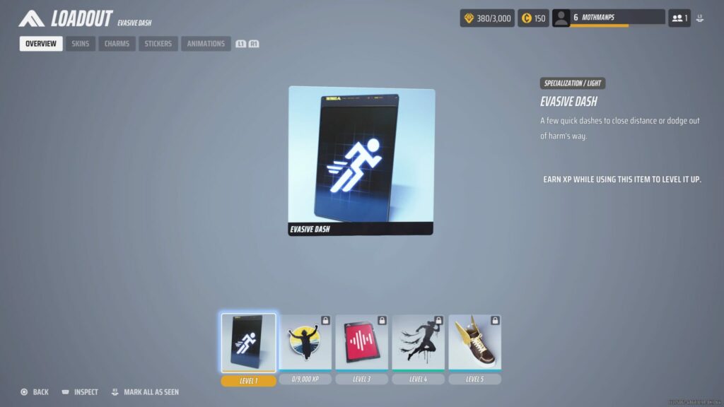 Evasive Dash, used in the Specialization slot for the best Light build in The Finals.