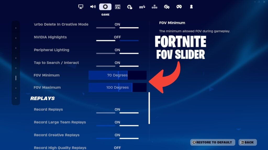 New FOV Slider in Fortnite explained