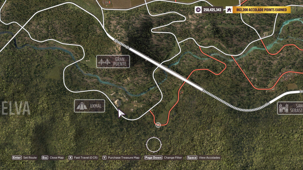 A marker to show the location of the treasure chest in Uxmal.