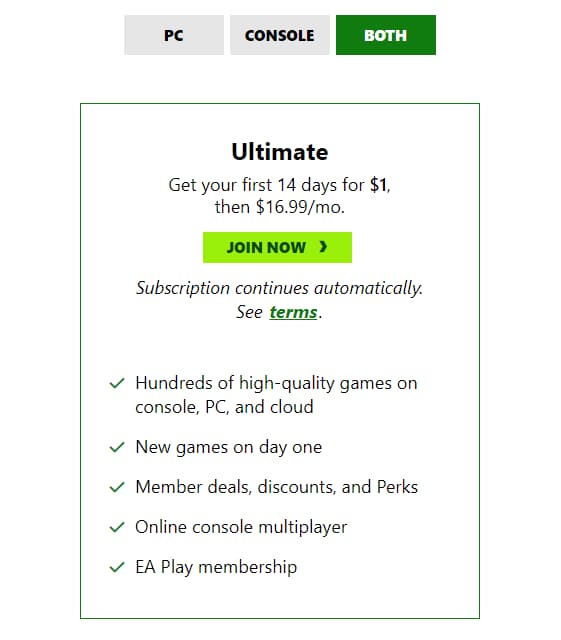 The purchase price and perks of the Game Pass Ultimate membership, which will include Palworld after its release date arrives.