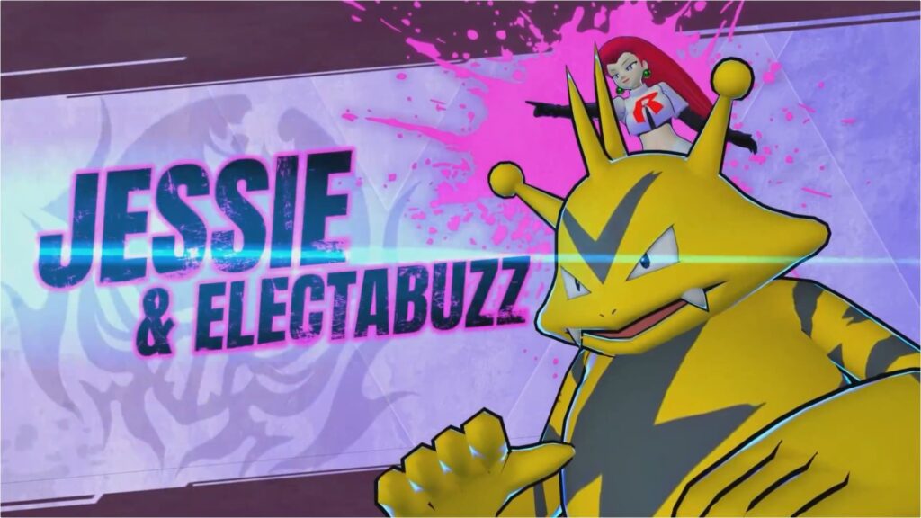 Jessie and Electabuzz are shown on a boss fight screen in the Palworld Pokémon mod.