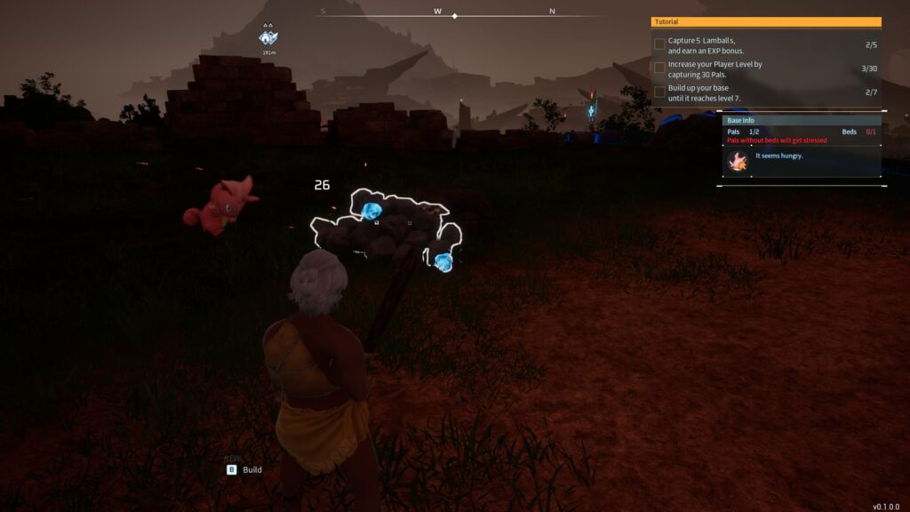 A Pal has discovered multiple Paldium Fragments near a mined stone in Palworld.