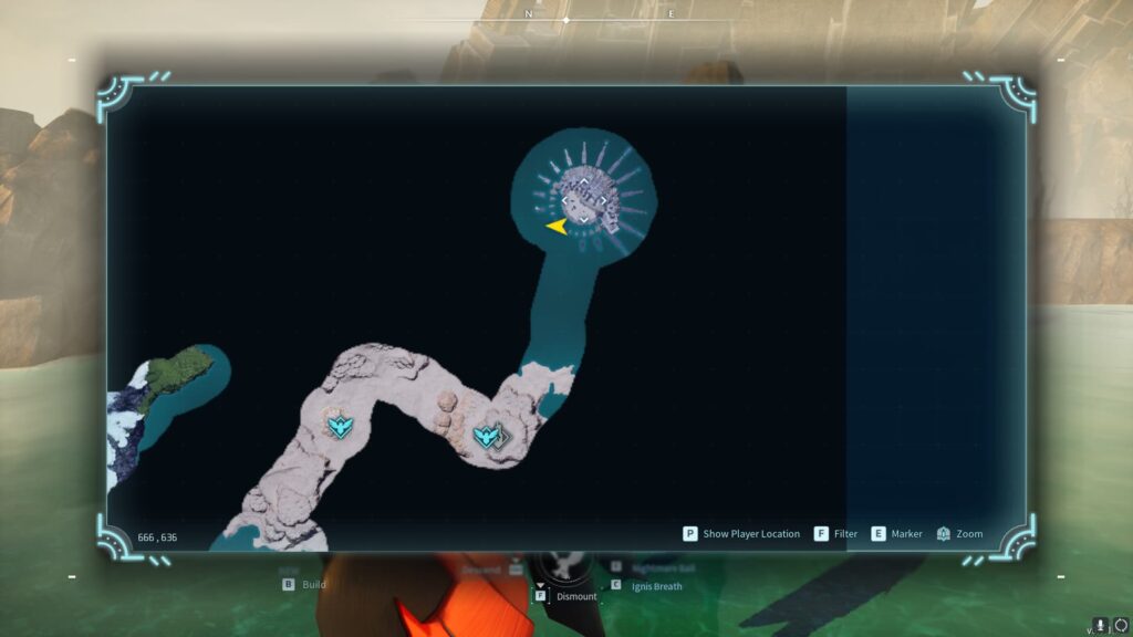 The Palworld map showing where to find the No. 3 Wildlife Sanctuary.