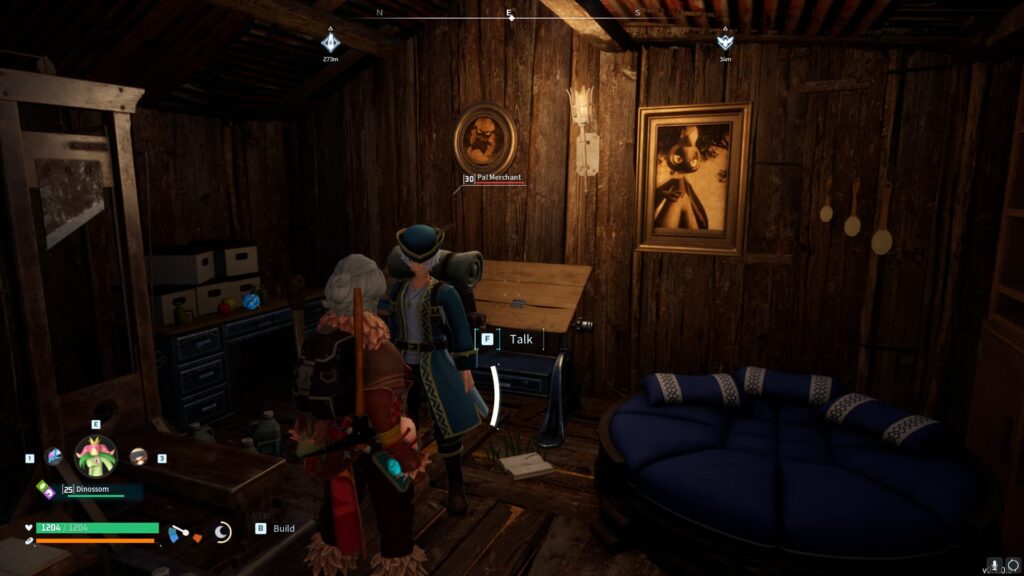 A player approaches a Pal Dealer.