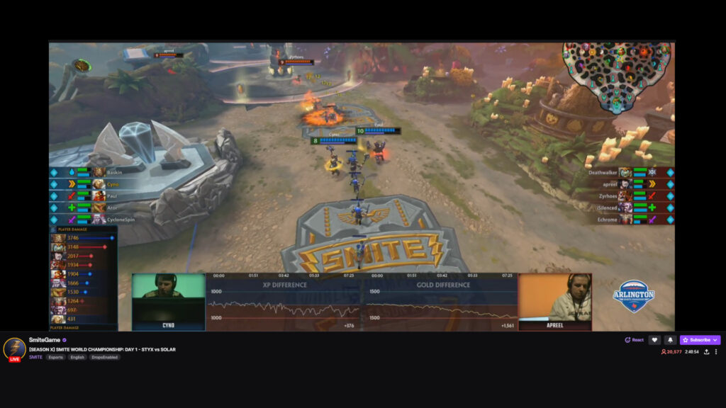 SMITE World Championship livestream screenshot