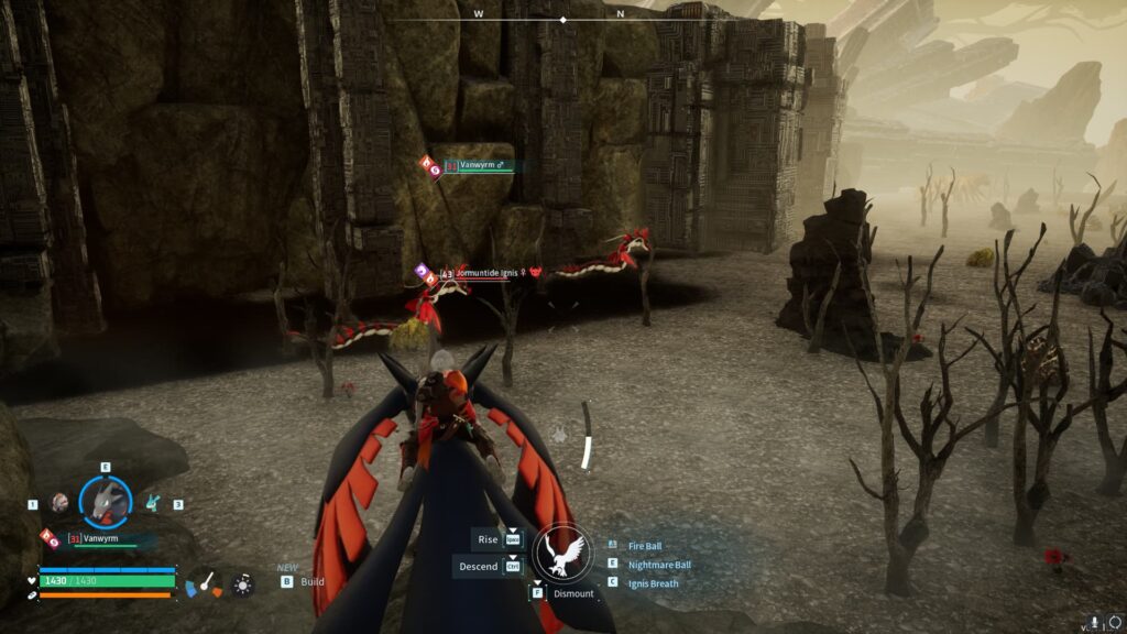 A player flies near a pair of Jormuntide Ignis.