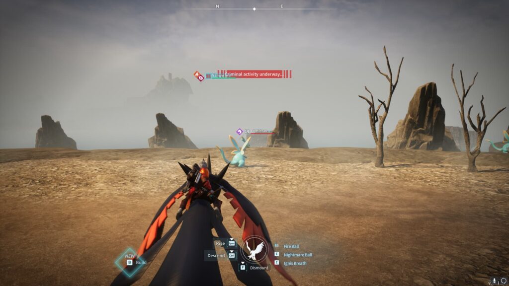 A player flies near an Elphidran at the No. 1 Wildlife Sanctuary in Palworld.