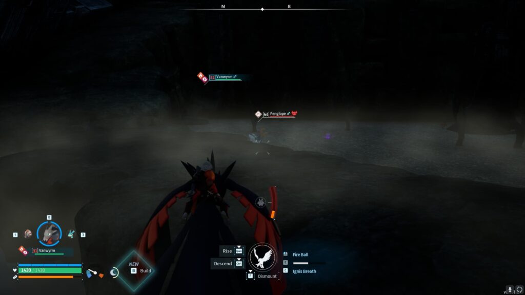 A player flies near a Fenglope at the No. 3 Wildlife Sanctuary in Palworld.