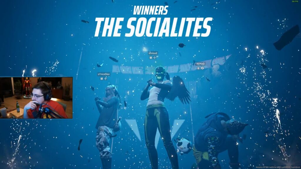 Shroud wins as a tournament as The Socialites during a stream of The Finals.