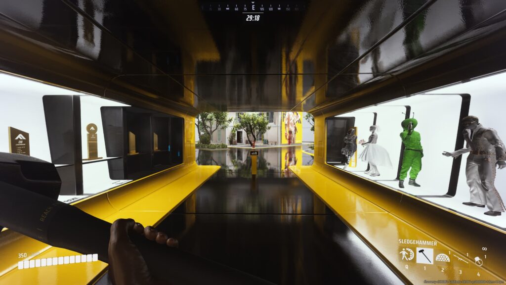 A player holds the Sledgehammer with two hands.