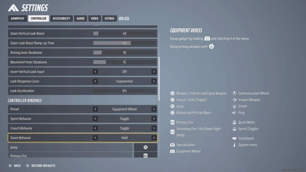 The second section of the best controller settings for The Finals.
