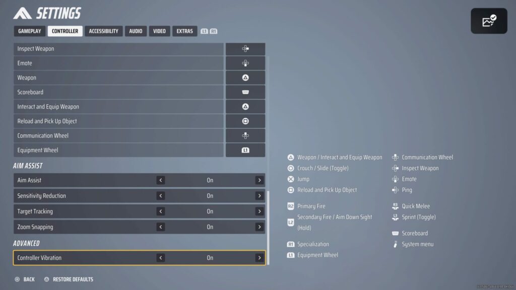 The third section of the best controller settings for The Finals.