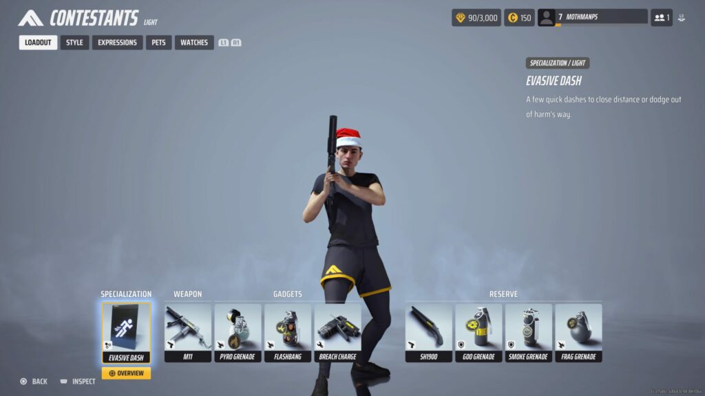 The overall view of each weapon, gadget, and reserve item for the best Light build in The Finals.