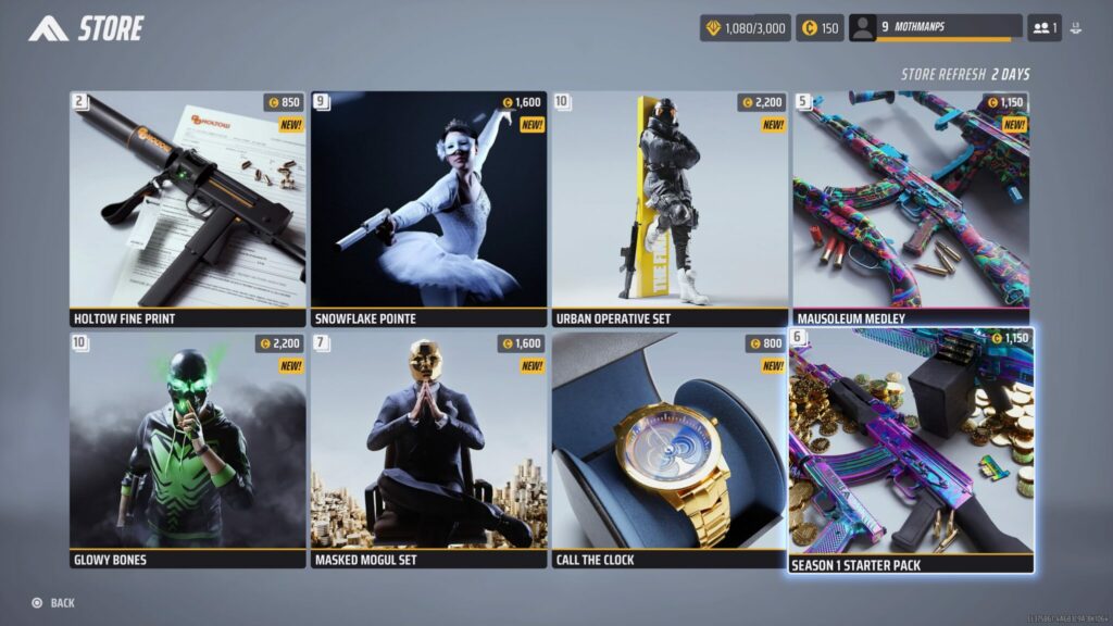 The Finals in-game store.