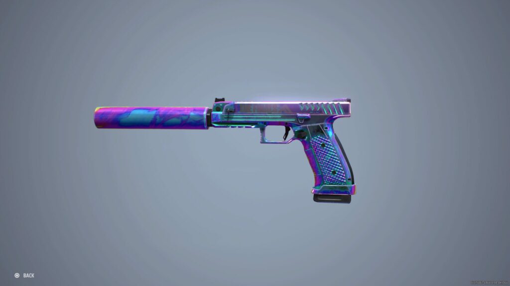 The V9S Never Evanesce skin from The Finals Season 1 Starter Pack.