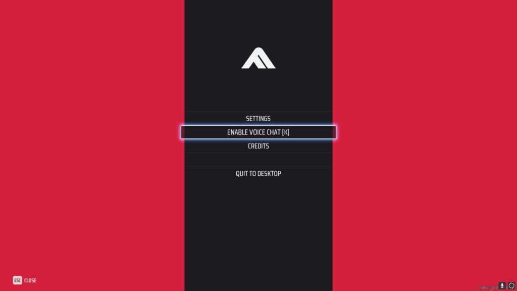 The opened menu of The Finals with the Enable Voice Chat option highlighted.