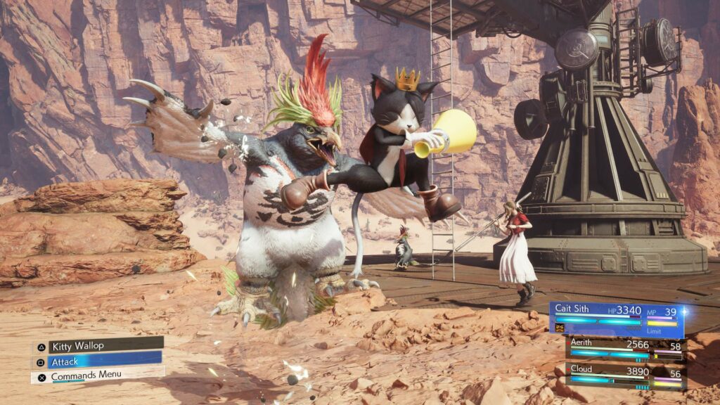 Cait Sith Kitty Wallop Attack in Final Fantasy VII Rebirth