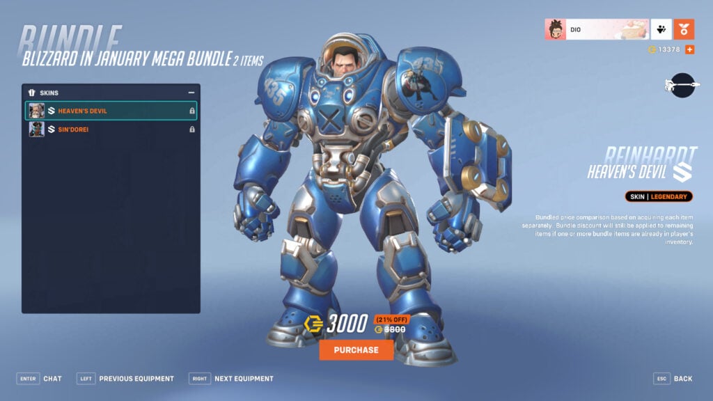 Overwatch 2 StarCraft Reinhardt skin 