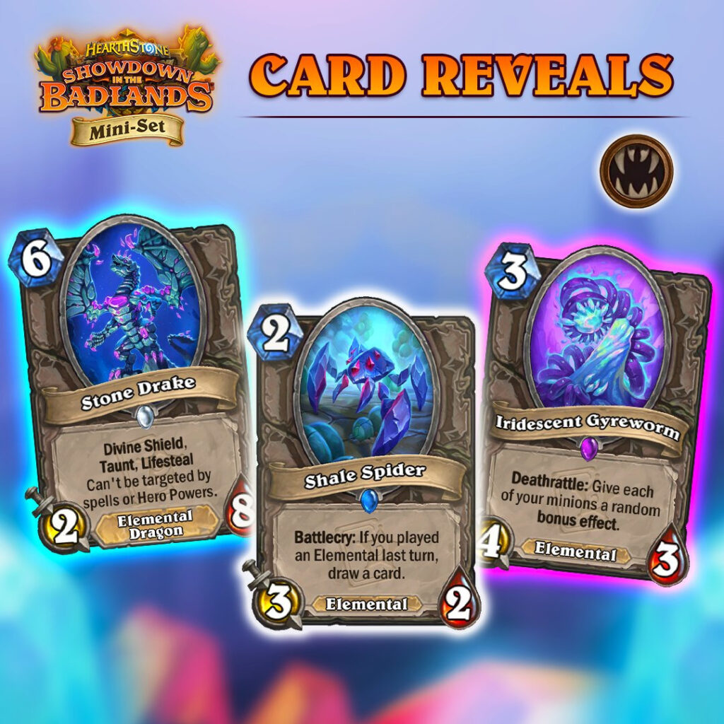 Stone Drake, Shale Spider, and Iridescent Gyreworm in Hearthstone 