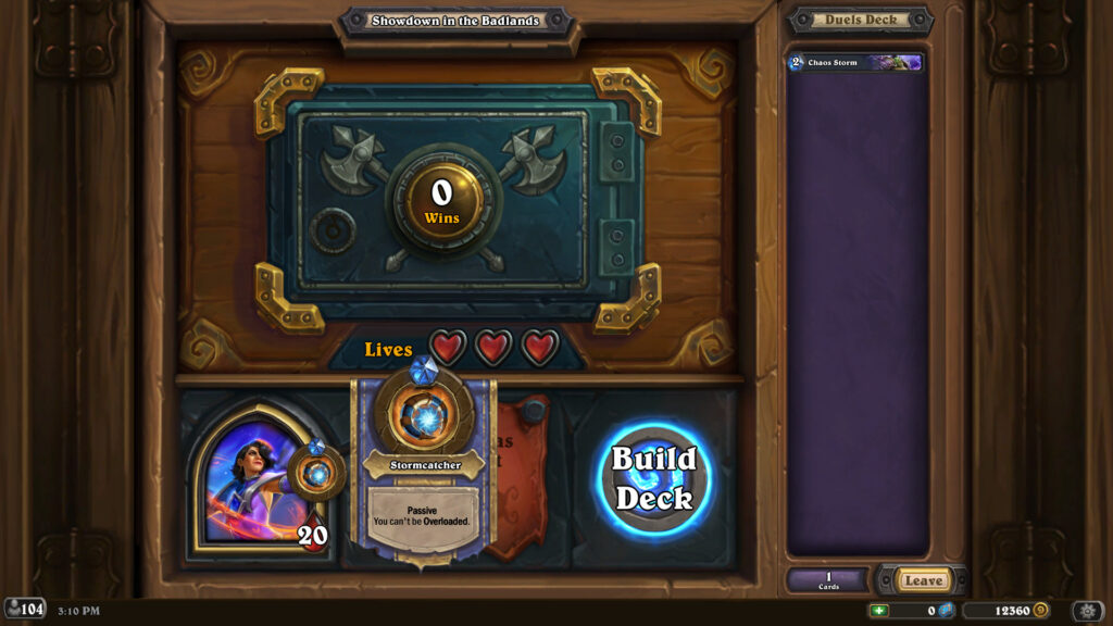 Instructor Fireheart, Stormcatcher, and Chaos Storm in Hearthstone Duels