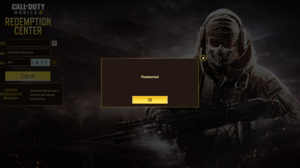 Redeeming the free item