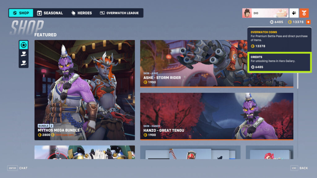 Overwatch Coins versus Overwatch Credits