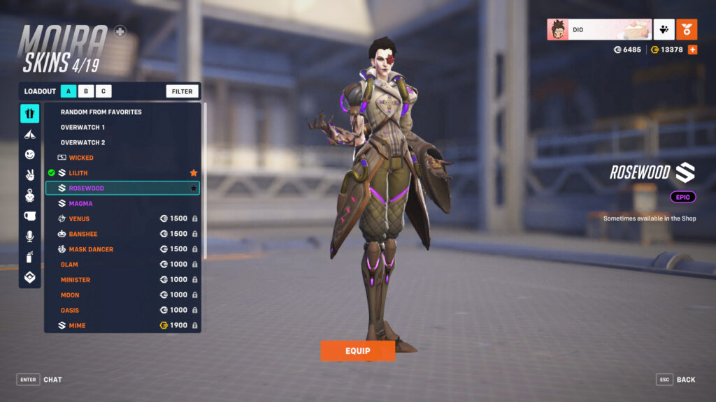 Overwatch 2 Rosewood Moira skin