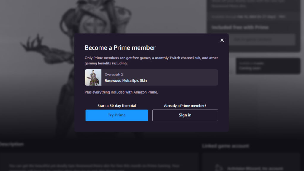 Becoming a Prime Gaming member