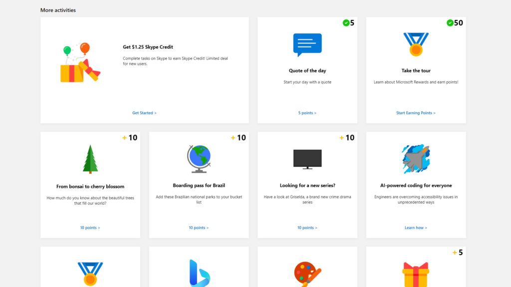 Earning Microsoft Rewards Points