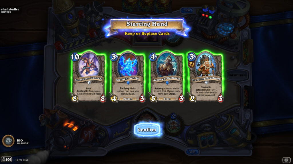 Mulligan phase screenshot