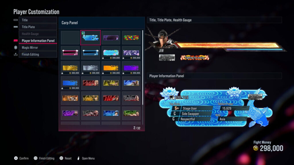 How to change your title, title plate, and health gauge in Tekken 8 