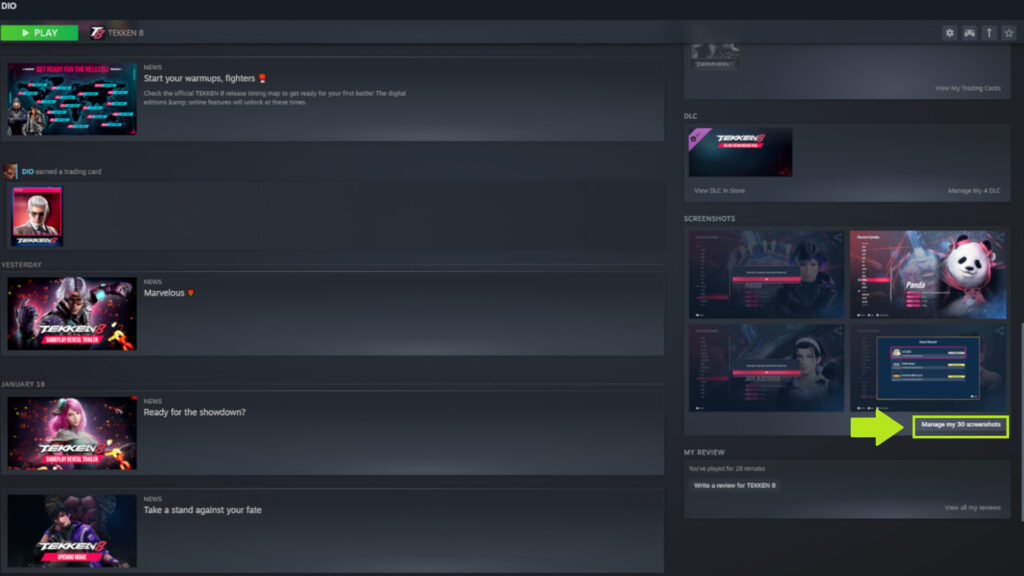How to take screenshots in Tekken 8