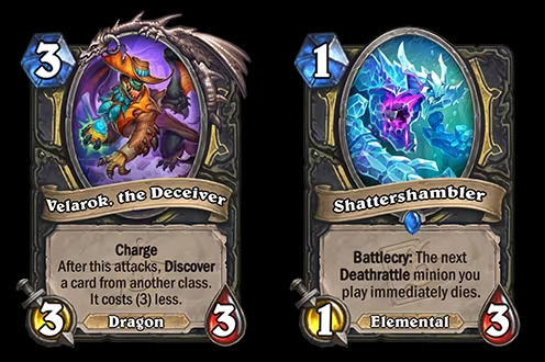 Velarok the Deceiver and Shattershambler in Hearthstone