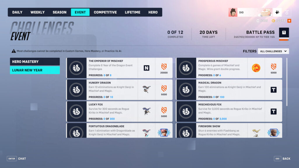 Overwatch 2 Year of the Dragon rewards and challenges