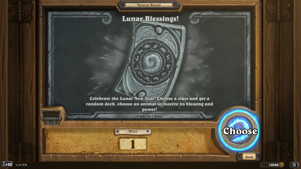 Lunar Blessings Tavern Brawl chalkboard