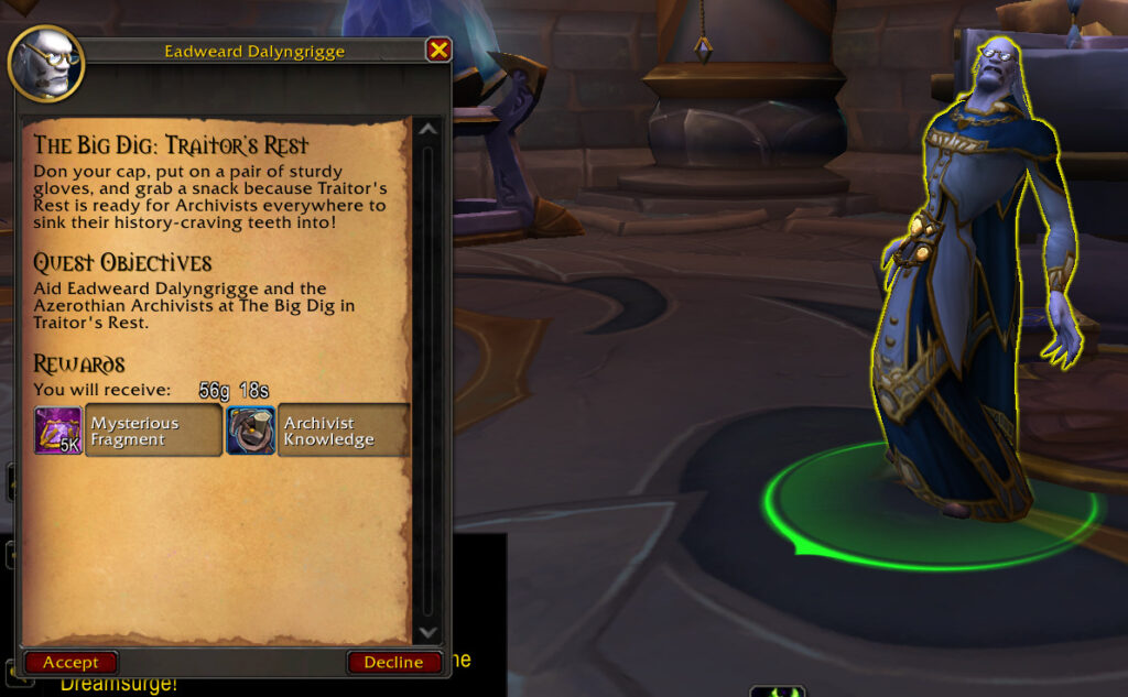 There's a few faction in town, so come learn all about Provisioner Aristta, Mysterious Fragments, and 'The Big Dig' in WoW Dragonflight!