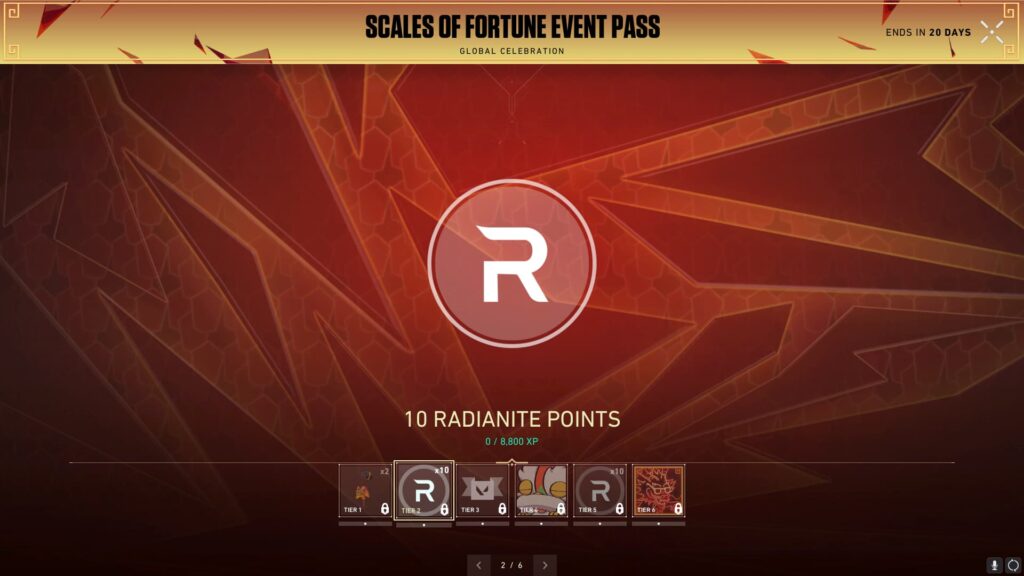 10 Radianite Points earned in the VALORANT Scales of Fortune Event Pass.