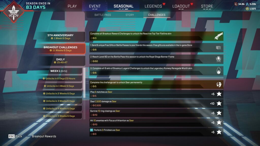 Apex Legend Challenges