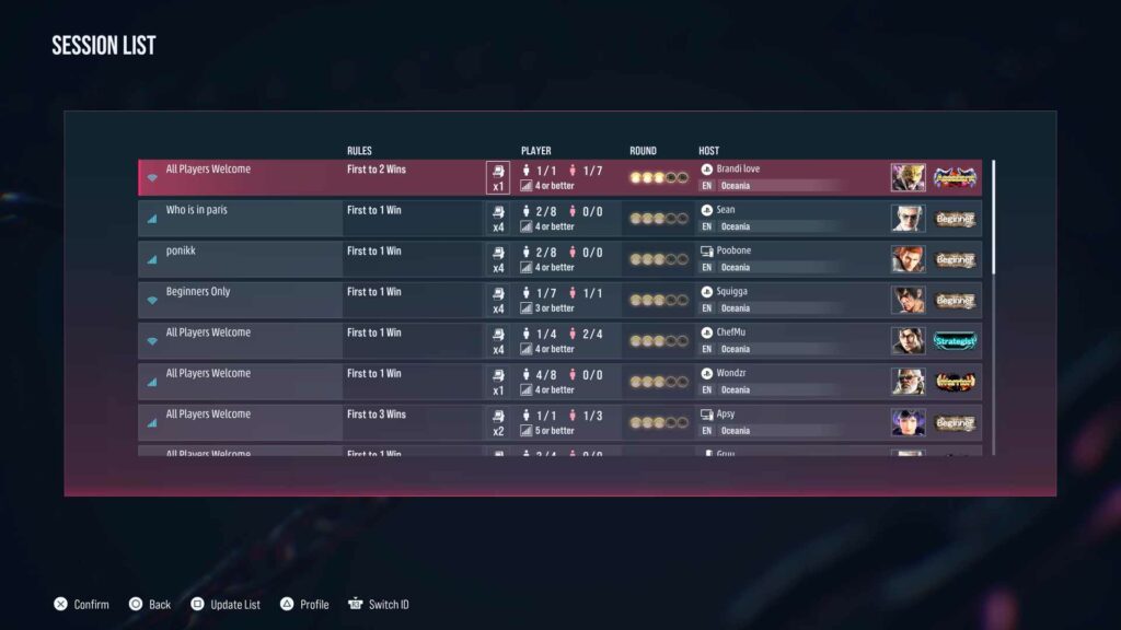 Online Lobby Tekken 8