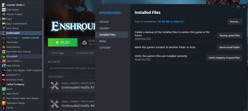 Enshrouded Steam Page