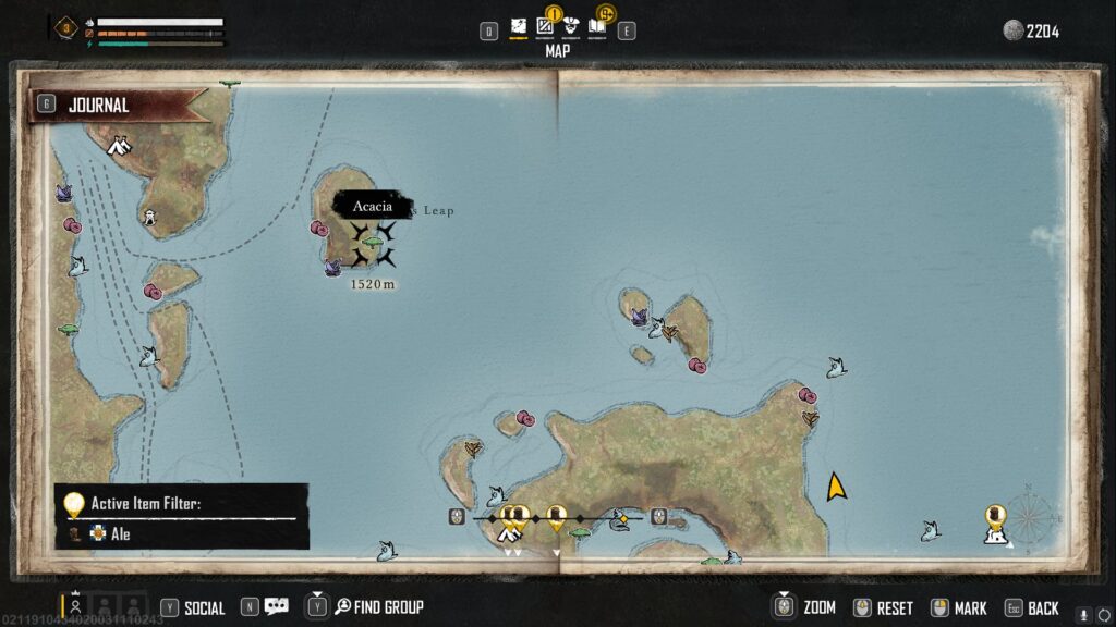 An Acacia icon located on the Skull and Bones map.