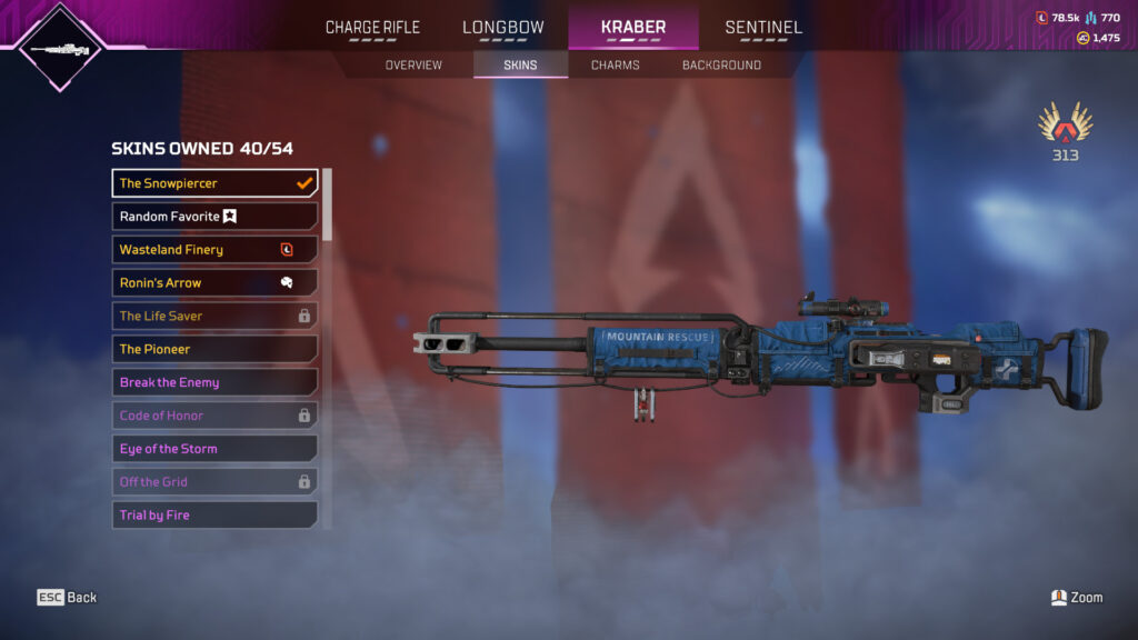 The Snowpiercer is one of the more realistic weapon skins in Apex Legends, featuring the design and dressings of a rifle belonging to a traditional mountain rescue operative.