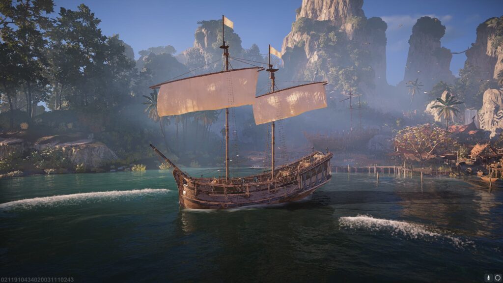 A Padewakang anchored at an outpost.