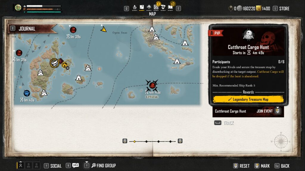 A Cutthroat Cargo Hunt PvP event has appeared on the map.