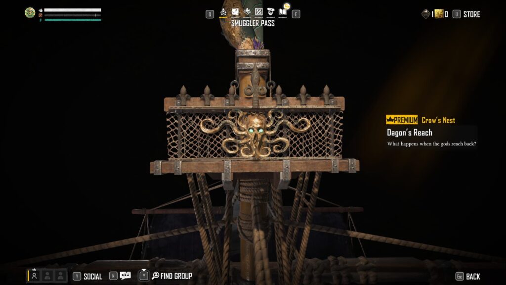 Dagon's Reach in the Skull and Bones Season 1 Smuggler Pass.